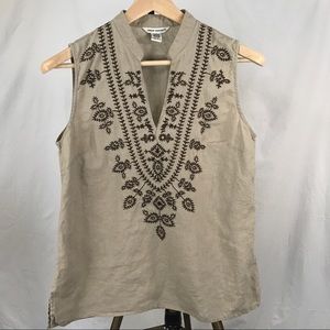 Linen top, embroidered, Richard Malcolm